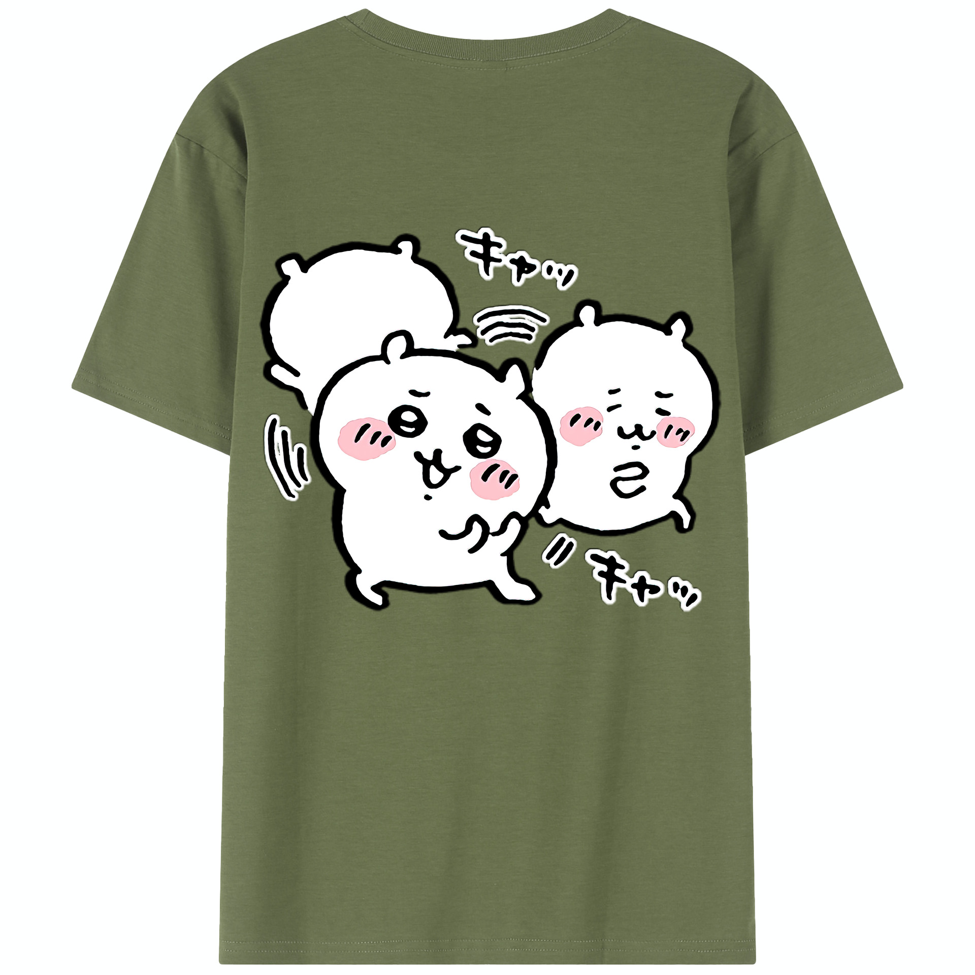 （画像用） ちいかわ ちいかわ Chii-kawa chiikawa 綿100％半袖Tシャツ（背面プリント）